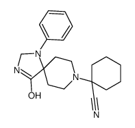 1-(4-Oxo-1-phenyl-1,3,8-triazaspiro[4.5]dec-8-yl)cyclohexanecarbonitrile结构式