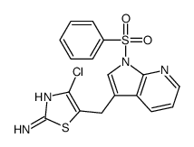 4-Chloro-5-{[1-(phenylsulfonyl)-1H-pyrrolo[2,3-b]pyridin-3-yl]met hyl}-1,3-thiazol-2-amine结构式