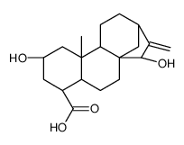 (4α)-2β,15α-dihydroxy-19-norkaur-16-en-18-oic acid结构式