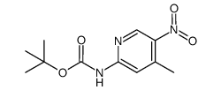 tert-butyl-N-(4-methyl-5-nitropyridin-2-yl) carbamate结构式