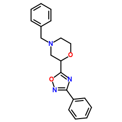 4-Benzyl-2-(3-phenyl-1,2,4-oxadiazol-5-yl)morpholine结构式