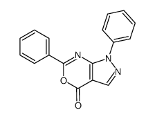 1,6-diphenylpyrazolo<3,4-d>-1,3-oxazin-4(1H)-one结构式