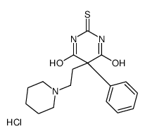 5-phenyl-5-(2-piperidin-1-ylethyl)-2-sulfanylidene-1,3-diazinane-4,6-dione,hydrochloride Structure
