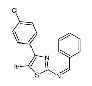 (E)-N-[5-bromo-4-(4-chlorophenyl)-1,3-thiazol-2-yl]-1-phenylmethanimine Structure