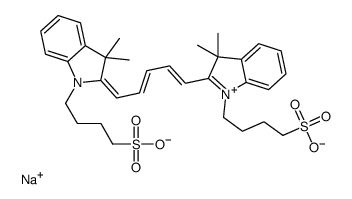 2-[5-[3,3-Dimethyl-1-(4-sulfobutyl)-1,3-dihydroindol-2-ylidene]penta-1,3-dienyl]-3,3-dimethyl-1-(4-sulfobutyl)-3H-indolium inner salt sodium salt Structure