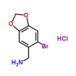 1-(6-Bromo-1,3-benzodioxol-5-yl)methanamine hydrochloride (1:1) Structure