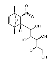 (2R,3S)-1'-C-(1,4-dimethyl-3-exo-nitro-7-oxabicyclo[2.2.1]hept-5-en-2-endo-yl)-D-galacto-pentitol结构式