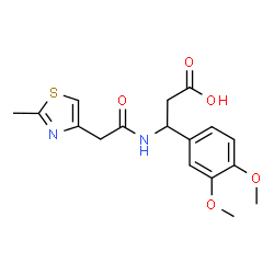 3-(3,4-Dimethoxyphenyl)-3-{[(2-methyl-1,3-thiazol-4-yl)acetyl]amino}propanoic acid structure