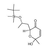 (2S)-2-((S)-2-((tert-butyldimethylsilyl)oxy)propyl)-6-hydroxy-6-methyl-2H-pyran-3(6H)-one结构式