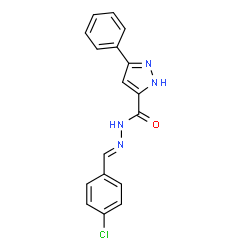 (E)-N-(4-chlorobenzylidene)-3-phenyl-1H-pyrazole-5-carbohydrazide structure