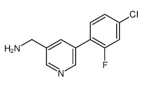 [5-(4-chloro-2-fluorophenyl)pyridin-3-yl]methanamine结构式