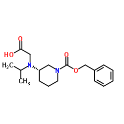 N-{(3S)-1-[(Benzyloxy)carbonyl]-3-piperidinyl}-N-isopropylglycine结构式