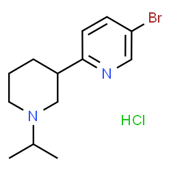 5-bromo-2-[1-(propan-2-yl)piperidin-3-yl]pyridine hydrochloride结构式