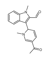 5-acetyl-2-(2-formyl-1-methyl-3-indolyl)-1-methyl-1,2-dihydropyridine结构式