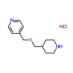 4-{[(4-Piperidinylmethyl)sulfanyl]methyl}pyridine hydrochloride (1:1) Structure