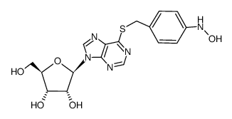 (2R,3R,4S,5R)-2-(6-((4-(hydroxyamino)benzyl)thio)-9H-purin-9-yl)-5-(hydroxymethyl)tetrahydrofuran-3,4-diol结构式