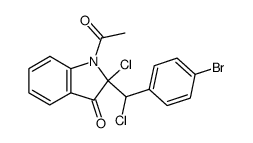 3H-Indol-3-one,1-acetyl-2-[(4-bromophenyl)chloromethyl]-2-chloro-1,2-dihydro- structure