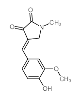 2,3-Pyrrolidinedione,4-[(4-hydroxy-3-methoxyphenyl)methylene]-1-methyl- structure