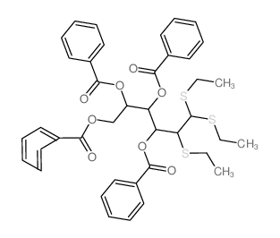 [4,5,6-tribenzoyloxy-1,1,2-tris(ethylsulfanyl)hexan-3-yl] benzoate结构式
