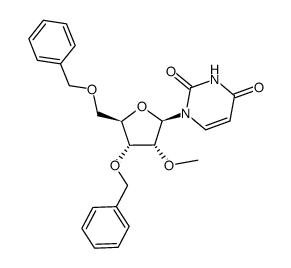 1'-(3',5'-O-benzyl-2'-O-methyl-β-D-ribofuranosyl)uracil结构式