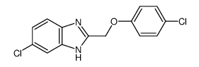 6-chloro-2-[(4-chlorophenoxy)methyl]-1H-benzimidazole结构式