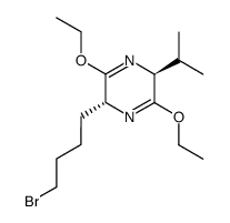 (2S,5R)-2,5-dihydro-3,6-diethoxy-2-isopropyl-5-(4-bromobutyl)pyrazine Structure