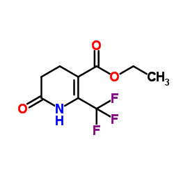 6-氧代-2-(三氟甲基)-1,4,5,6-四氢-3-吡啶甲酸乙酯结构式