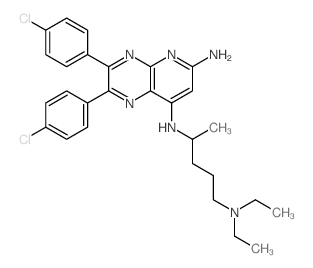 3,4-bis(4-chlorophenyl)-N-(5-diethylaminopentan-2-yl)-2,5,10-triazabicyclo[4.4.0]deca-2,4,7,9,11-pentaene-7,9-diamine结构式