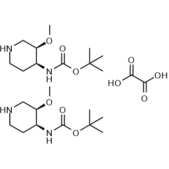 N-[(3R,4S)-3-甲氧基-4-哌啶基]氨基甲酸叔丁酯;半草酸盐结构式