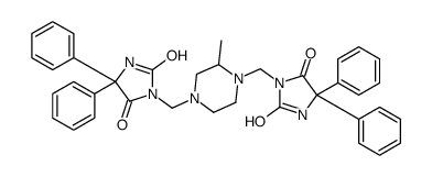 3-[[4-[(2,5-dioxo-4,4-diphenylimidazolidin-1-yl)methyl]-3-methylpiperazin-1-yl]methyl]-5,5-diphenylimidazolidine-2,4-dione结构式