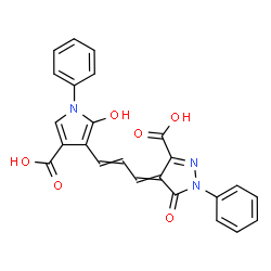 4-[3-(4-carboxy-2-hydroxy-1-phenyl-1H-pyrrol-3-yl)allylidene]-4,5-dihydro-5-oxo-1-phenyl-1H-pyrazole-3-carboxylic acid结构式