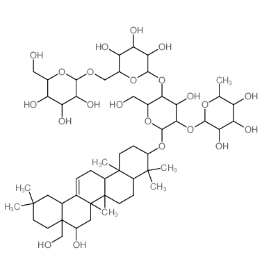 b-D-Galactopyranoside, (3b,16a)-16,28-dihydroxyolean-12-en-3-yl O-6-deoxy-a-L-mannopyranosyl-(1®2)-O-[O-b-D-glucopyranosyl-(1®6)-b-D-galactopyranosyl-(1®4)]- (9CI)结构式