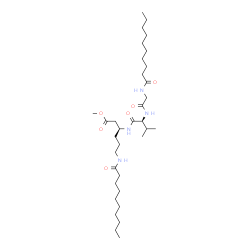 N-[N-(1-Oxodecyl)glycyl]-N-[(S)-1-(2-methoxy-2-oxoethyl)-4-[(1-oxodecyl)amino]butyl]-L-valinamide Structure