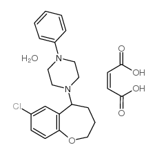 1-(8-Chloro-2,3,4,5-tetrahydro-1-benzoxepin-5-yl)-4-phenylpiperazine m aleate hydrate structure