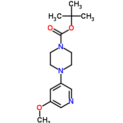 2-Methyl-2-propanyl 4-(5-methoxy-3-pyridinyl)-1-piperazinecarboxylate结构式