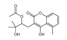 [3-hydroxy-1-(4-hydroxy-5-methyl-2-oxochromen-3-yl)-3-methylbutan-2-yl] acetate Structure