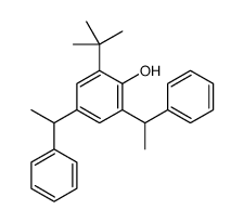 2-(1,1-Dimethylethyl)-4,6-bis(1-phenylethyl)phenol structure