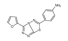 4-[3-(furan-2-yl)-[1,2,4]triazolo[3,4-b][1,3,4]thiadiazol-6-yl]aniline结构式