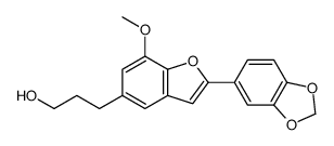 5-(3-Hydroxypropyl)-7-methoxy-2-(3,4-methylenedioxyphenyl)benzofuran结构式