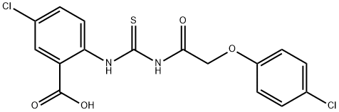 5-chloro-2-[[[[(4-chlorophenoxy)acetyl]amino]thioxomethyl]amino]-benzoic acid structure