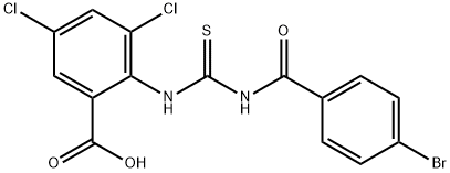 2-[[[(4-bromobenzoyl)amino]thioxomethyl]amino]-3,5-dichloro-benzoic acid结构式