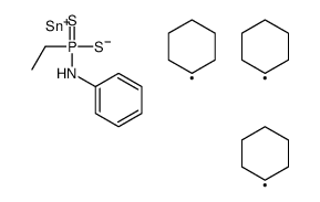 N-[ethyl(tricyclohexylstannylsulfanyl)phosphinothioyl]aniline结构式