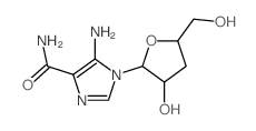 1H-Imidazole-4-carboxamide,5-amino-1-(3-deoxy-b-D-erythro-pentofuranosyl)- Structure