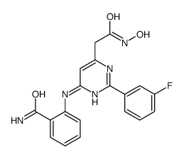 2-[[2-(3-fluorophenyl)-6-[2-(hydroxyamino)-2-oxoethyl]pyrimidin-4-yl]amino]benzamide Structure