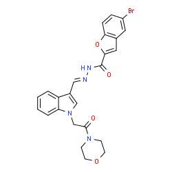 2-Benzofurancarboxylicacid,5-bromo-,[[1-[2-(4-morpholinyl)-2-oxoethyl]-1H-indol-3-yl]methylene]hydrazide(9CI) Structure