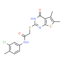 Acetamide, N-(3-chloro-4-methylphenyl)-2-[(1,4-dihydro-5,6-dimethyl-4-oxothieno[2,3-d]pyrimidin-2-yl)thio]- (9CI) picture