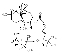 Verrucarin A,7'-deoxo-2'-deoxy-2',3':9,10-diepoxy-9,10-dihydro-4'-hydroxy-7'-[(1R)-1-hydroxyethyl]-,(2'S,3'R,4'S,7'R,9R,10S)-结构式