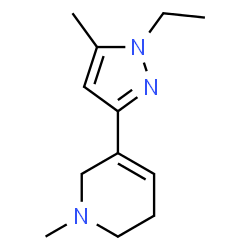 Pyridine, 3-(1-ethyl-5-methyl-1H-pyrazol-3-yl)-1,2,5,6-tetrahydro-1-methyl- (9CI) Structure