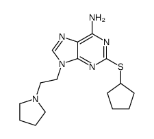 2-cyclopentylsulfanyl-9-(2-pyrrolidin-1-ylethyl)purin-6-amine Structure