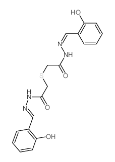 N-[(6-oxo-1-cyclohexa-2,4-dienylidene)methyl]-2-[[(6-oxo-1-cyclohexa-2,4-dienylidene)methylamino]carbamoylmethylsulfanyl]acetohydrazide结构式